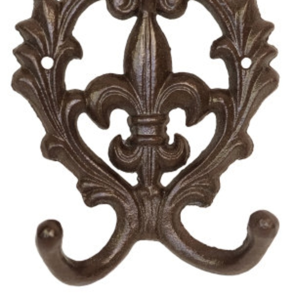 Cast Iron Fleur De Lis & Scrolls Wall Hooks - Keys